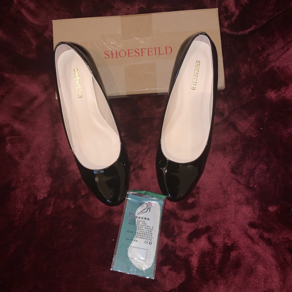 “Shoesfeild” Wedge heel Black Patent Leather Shoe